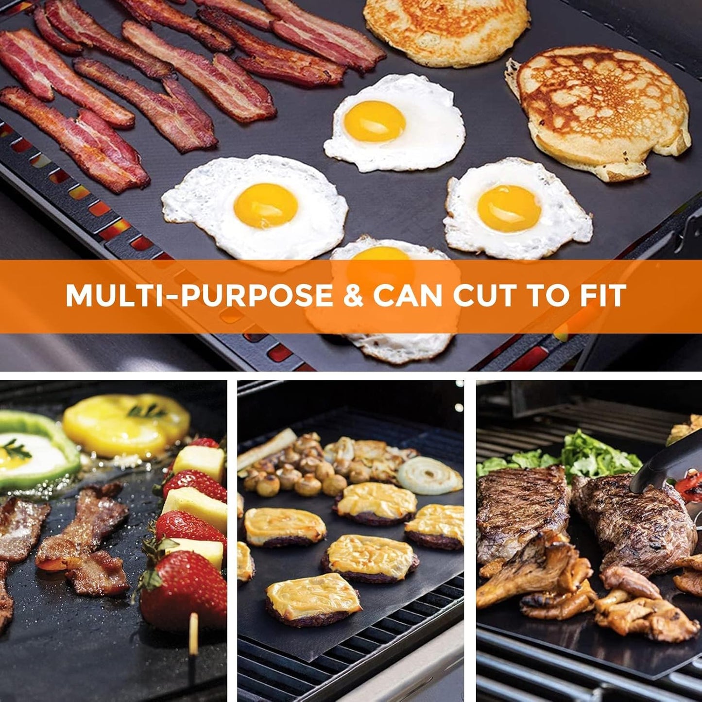 3Pcs Air Fryer Liners Toaster Oven Liners For Bottom Of Oven (12"X12") Reusable Non-Stick Heat Resistant Toaster Liners, Baking Mat for Ninja Foodi SP101 & SP201,black