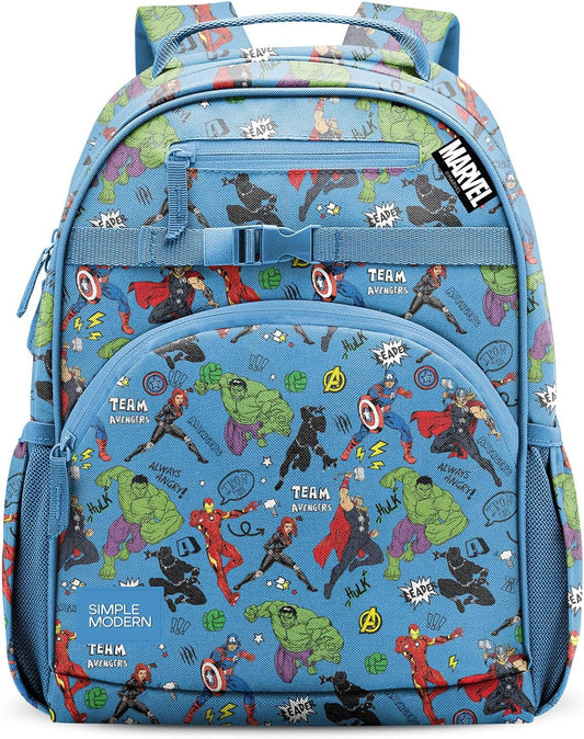 Simple Modern Large Marvel Avengers Kids Backpack for School Girls and Boys | Elementary Backpack for Teen | Fletcher Collection | Kids - 16" tall | Avengers Heroes