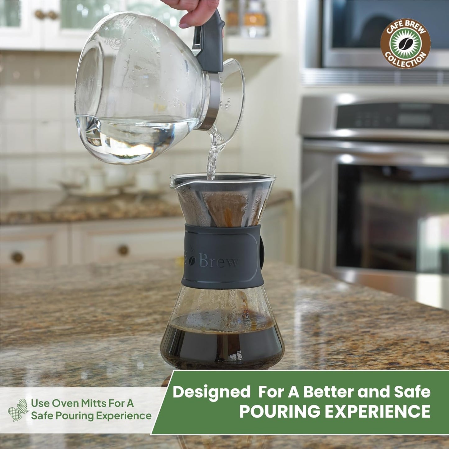 Borosilicate Glass Stove Top Whistling Tea Kettle - 12 Cup/48oz Capacity - BPA-Free - German Made Glass Kettle for Gas, Electric, and Glass Ranges