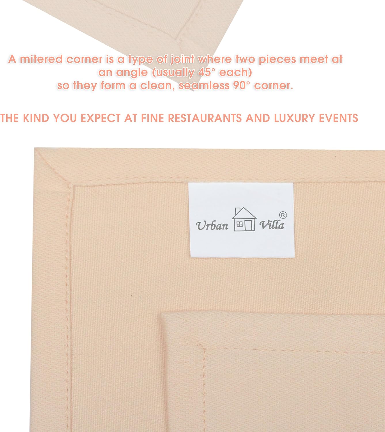 Urban Villa Kitchen Towels Solid Beige Towels Set of 6 20" X30” 100% Cotton Highly Absorbent Quick Drying Dish Cloths & Dish Towels Thanksgiving Fall Tea Towels with Hanging Loop Towels