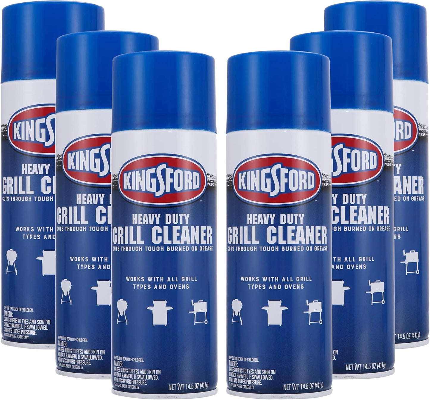 Kingsford Heavy Duty Spray-On Grill Cleaner | Cuts Through Grease and Grime on Contact | Makes Grill Cleaning Effortless, Great for Grills or Ovens | 14.5 ounces - 6 Pack