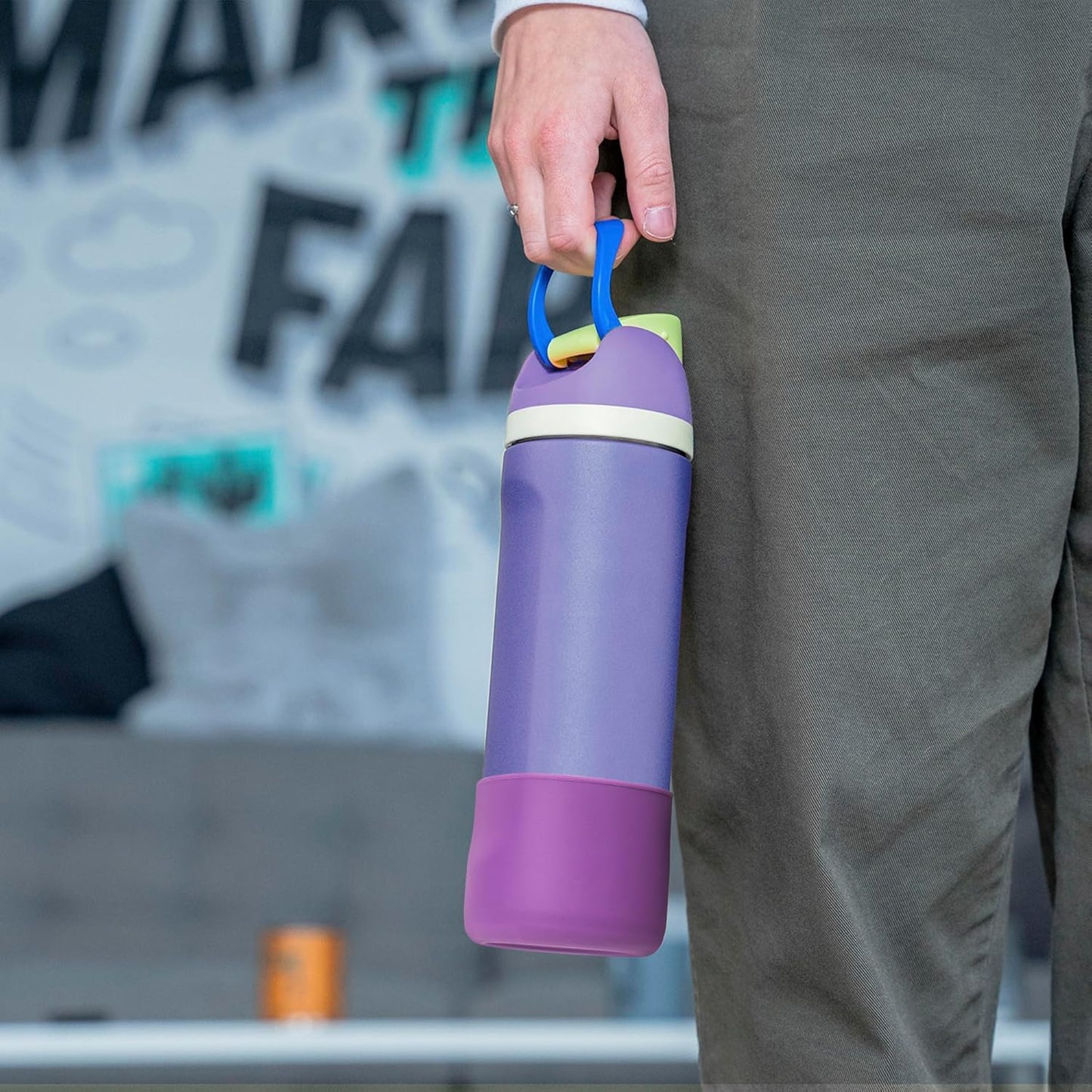 Silicone Water Bottle Boot for Owala 32 oz, Anti-Slip Protective Sleeve for Owala Twist & FreeSip & Flip Stainless Steel Water Bottle, Boot Bottom Base for Owala (Purple)