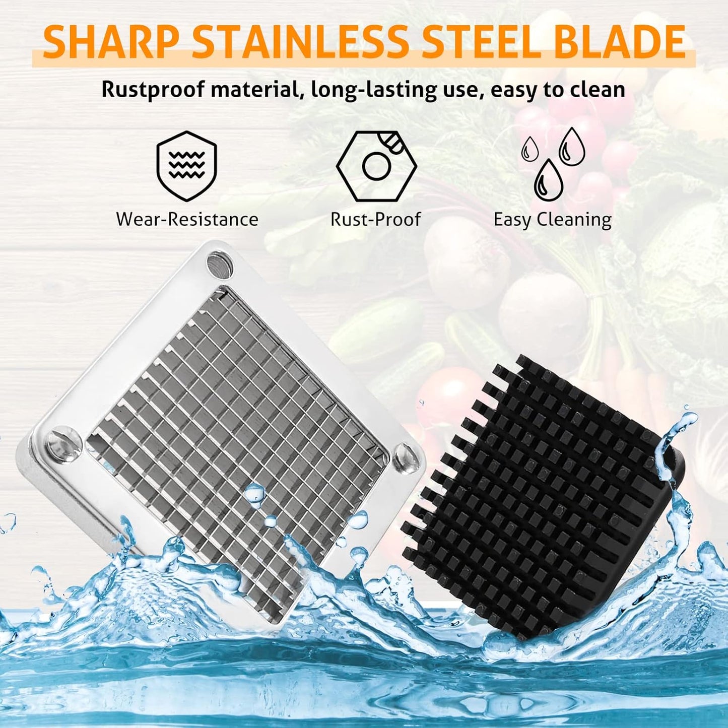 WICHEMI Replacement 1/4" Stainless Steel Chopper Blade for Commercial Vegetable Chopper