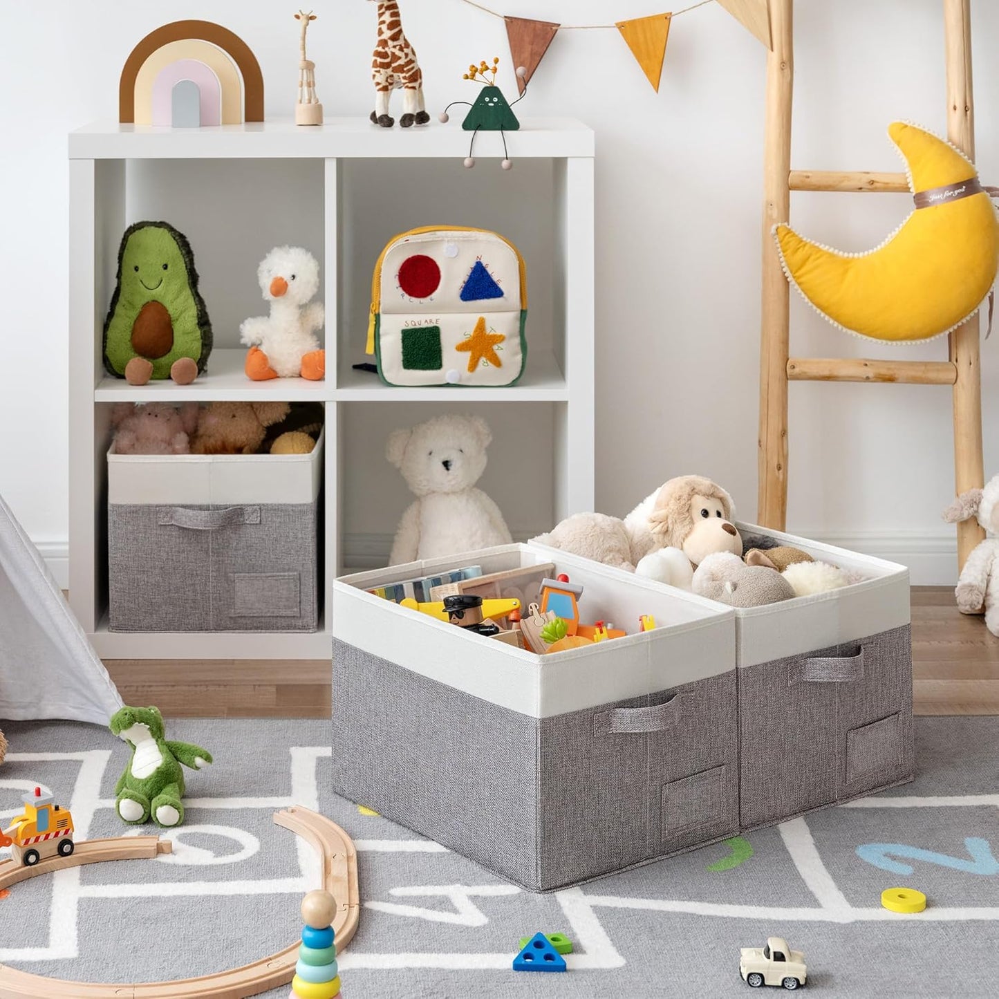 GRANNY SAYS Storage Baskets for Shelves, Fabric Storage Bins for Clothes, Closet Organization Bins, Collapsible Storage Bins with Handles, Decorative Storage Box, Extra Large, 3-Pack