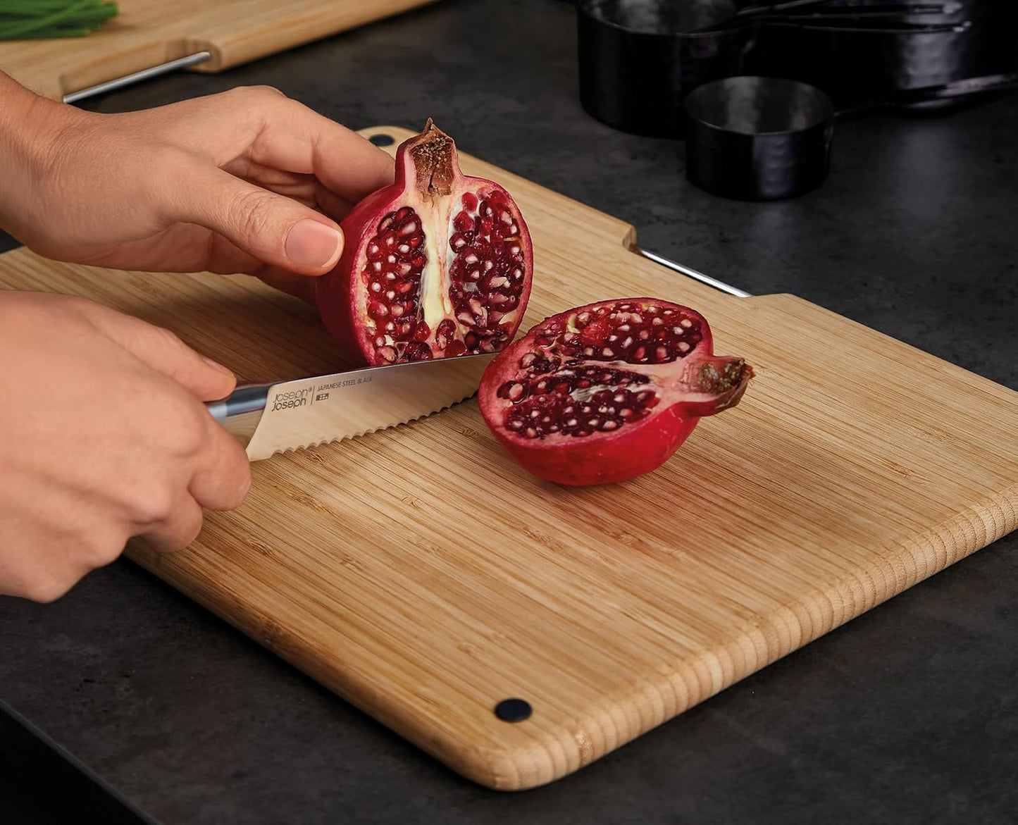 Joseph Joseph Folio Premium 3-Piece Bamboo Cutting Board Set, Stainless Steel Slimline Case for Organized Kitchen Storage