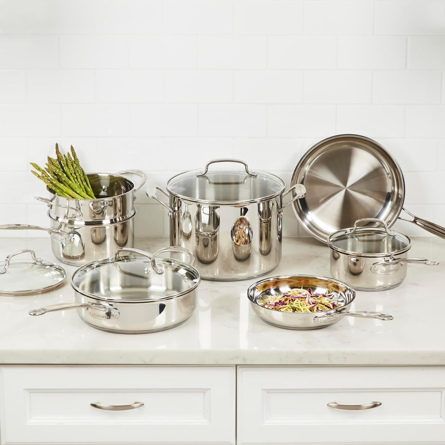 Cuisinart 77-11G Stainless Steel 11-Piece Set Chef's-Classic-Stainless-Cookware-Collection