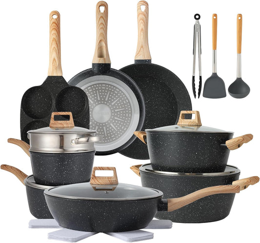 21PCS Pots and Pans Set Non Stick Cookware Set Nonstick with Cooking Set
