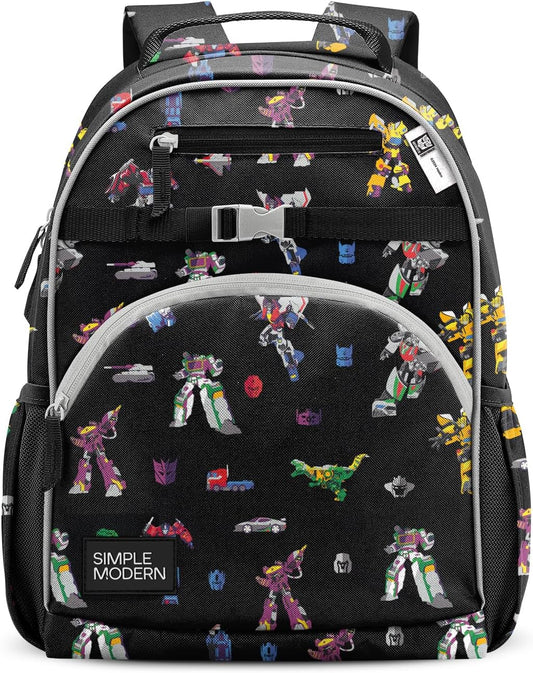 Simple Modern Large Transformers Kids Backpack for School Girls and Boys | Elementary Backpack for Teen | Fletcher Collection | Kids - 16" tall | Transformers Block Nation
