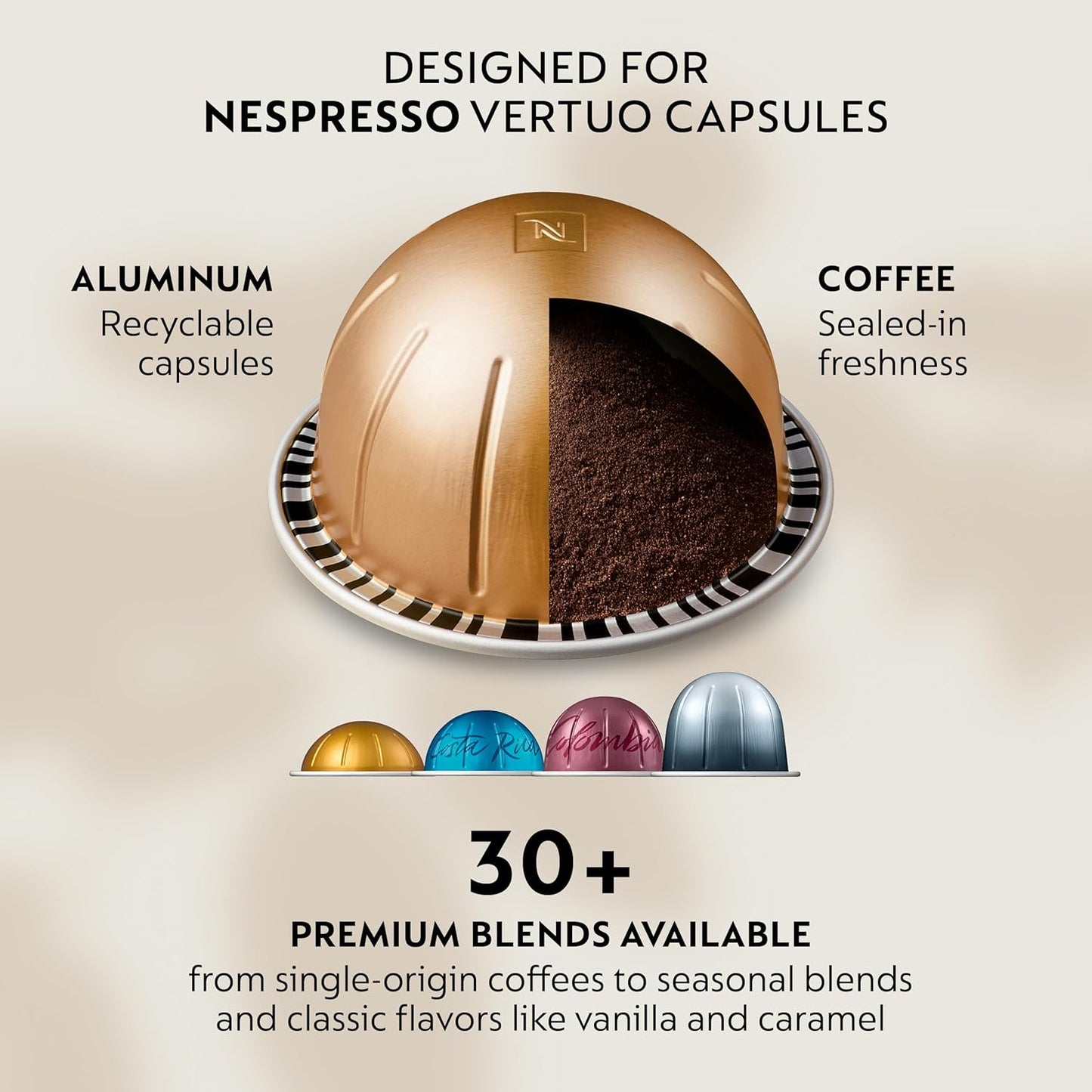Nespresso Vertuo Next Deluxe Coffee and Espresso Maker, Pure Chrome with Aeroccino Milk Frother,1.1 liter, Black