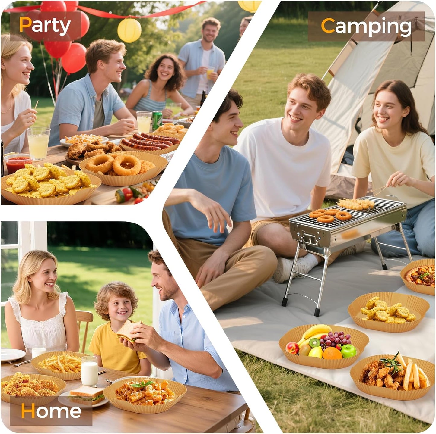 Air Fryer Liners Disposable 8" Square, 500 Pcs Unbleached Parchment Paper Liners for Airfryer Basket, Non-Stick & Leakproof Baking Paper for Oven & Pan