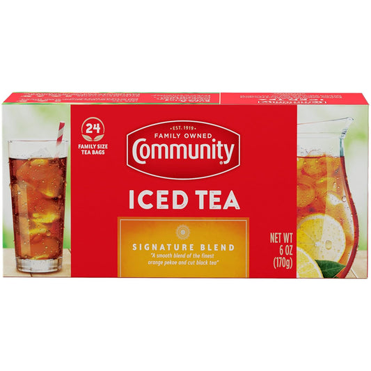 Community Coffee Signature Iced Tea, 24 Family Size Tea Bags, 24 Count Box (Pack of 1)