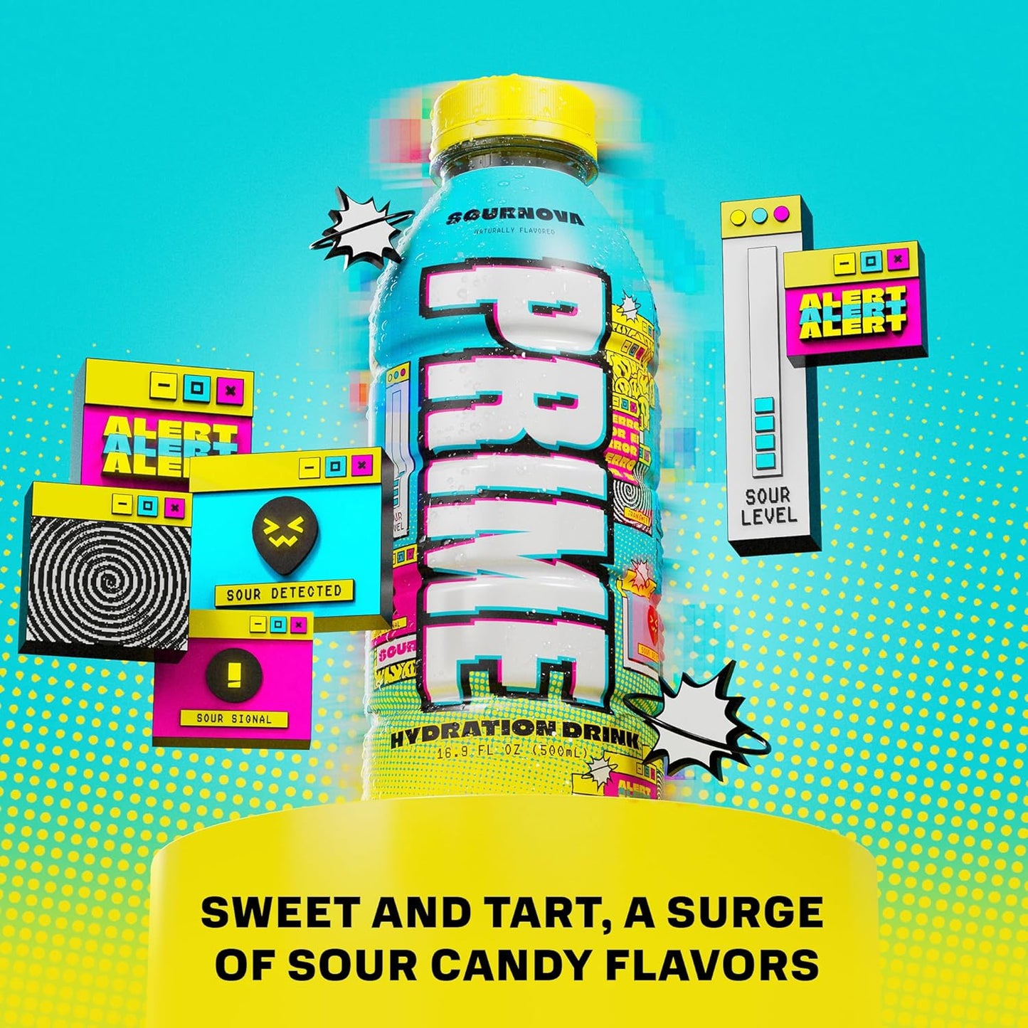 PRIME Hydration SOURNOVA, Sports Drinks, Electrolyte Enhanced for Replenishing Fluids, 250mg BCAAs, B Vitamins, Antioxidants, Low Sugar, 16.9 Fl Oz, 12 Pack