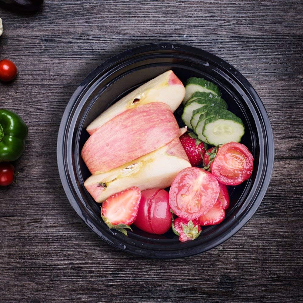 Glotoch Meal Prep Food Container 50 Pack, Disposable with Lids, Durable To Go Containers, for Takeout, Salad , Microwave Safe, BPA-Free, Stackable - 16 OZ