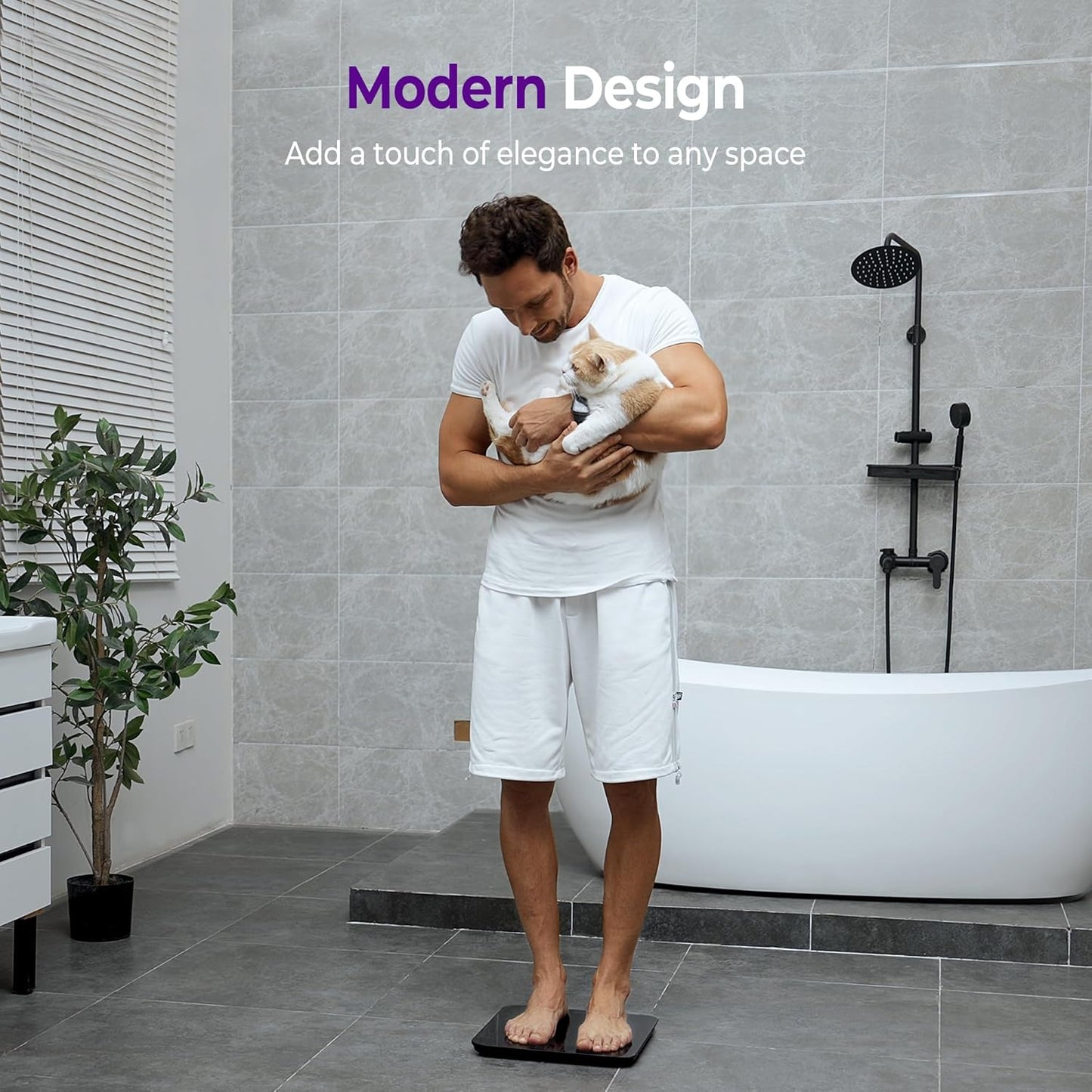 Ovutek Bathroom Scales Digital Weight, Topnotch Quality 450lb Weight Scale, Most Accurate to 0.05lb, Automatic Weighing Scale for Body Weight, Baby, Pet, Larger LED, Sturdy and Durable Base Machine