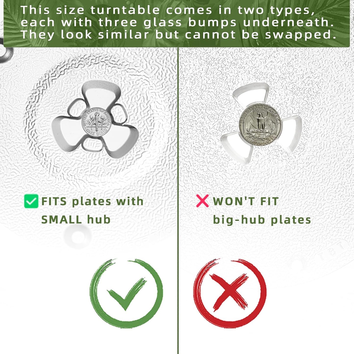 10.5" Microwave Turntable Compatible with Emerson 252100500497, 10 1/2 inch Replacement Microwave Glass Plate for Hamilton Beach, Oster MP-P23