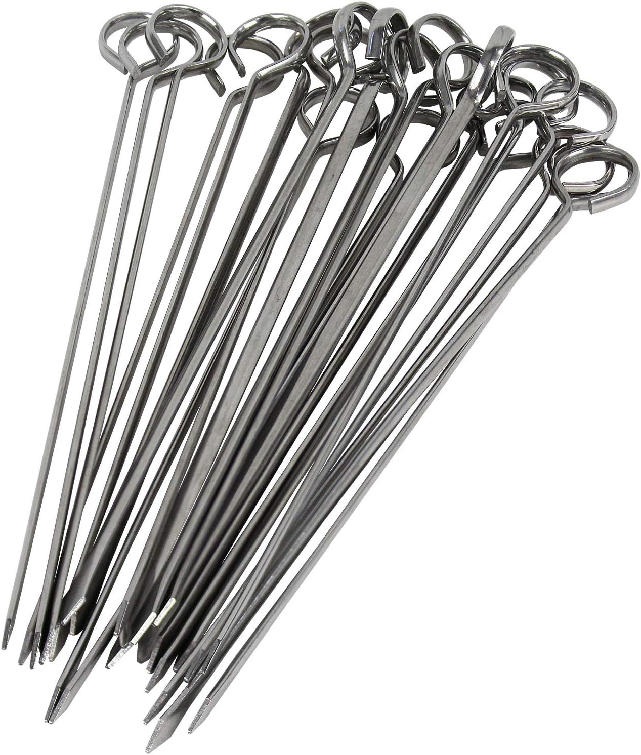 Blue Donuts 24 Pack Kabob Skewers for Grilling 8 Inch - BBQ Grill Grilling Accessories, Stainless Steel, Pack of 24