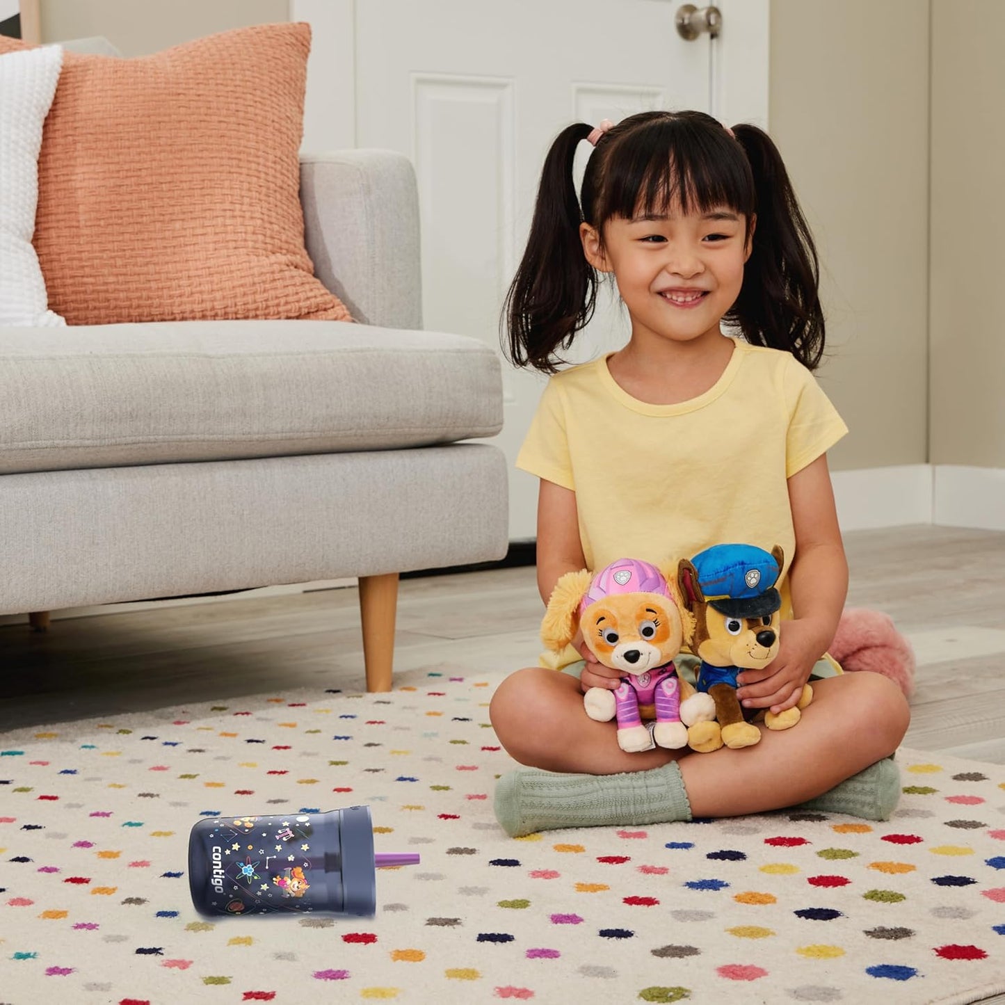 Contigo Kids Leighton Spill-Proof Paw Patrol Tumbler with Straw, 14oz, Space Zodiac, Purple