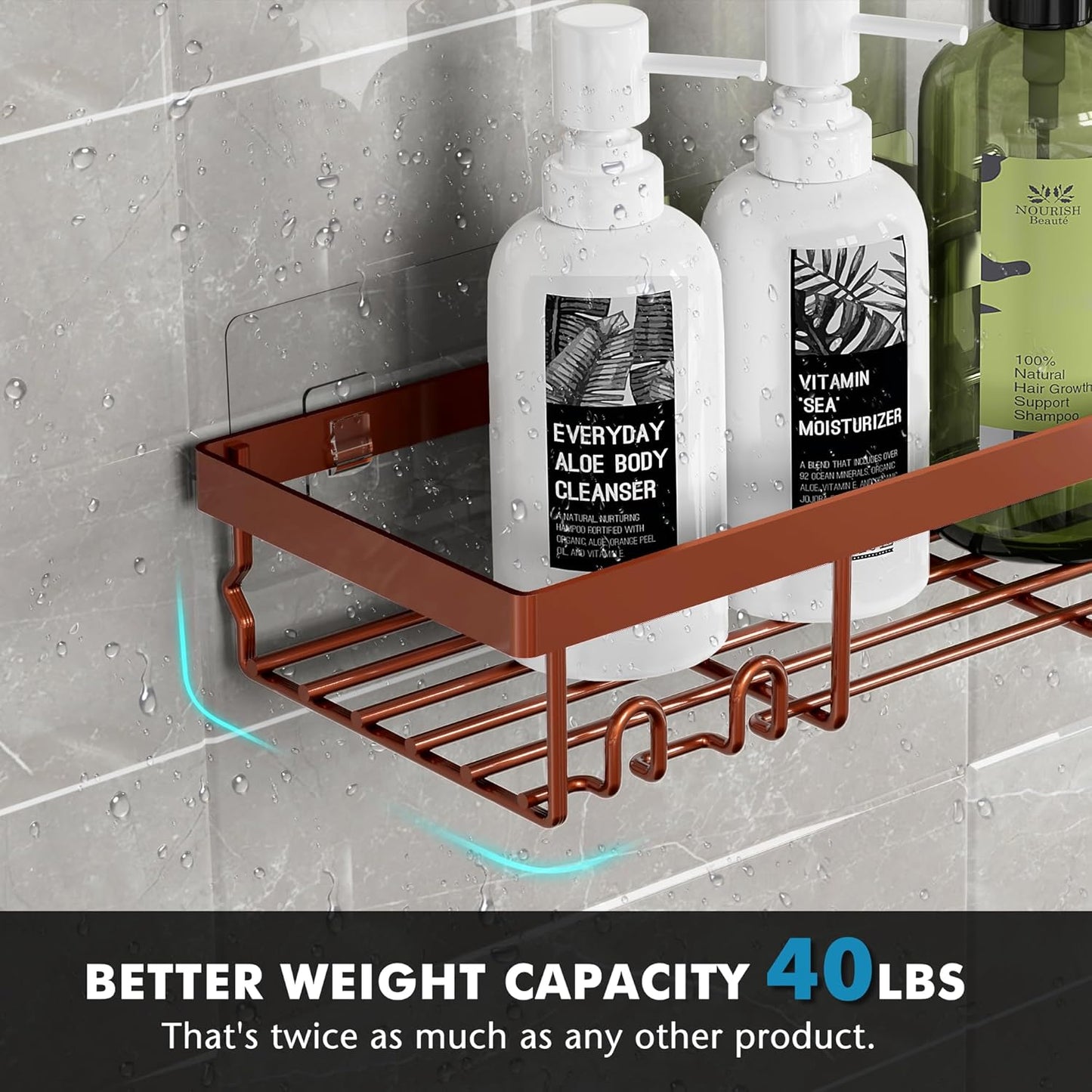 Moforoco Adhesive Shower Caddy Organizer Shelves Rack - 5 Pack Corner Bathroom Storage Organization, Home & Kitchen Decor Inside RV Accessories, Hanging First Apartment Household Camper Essentials