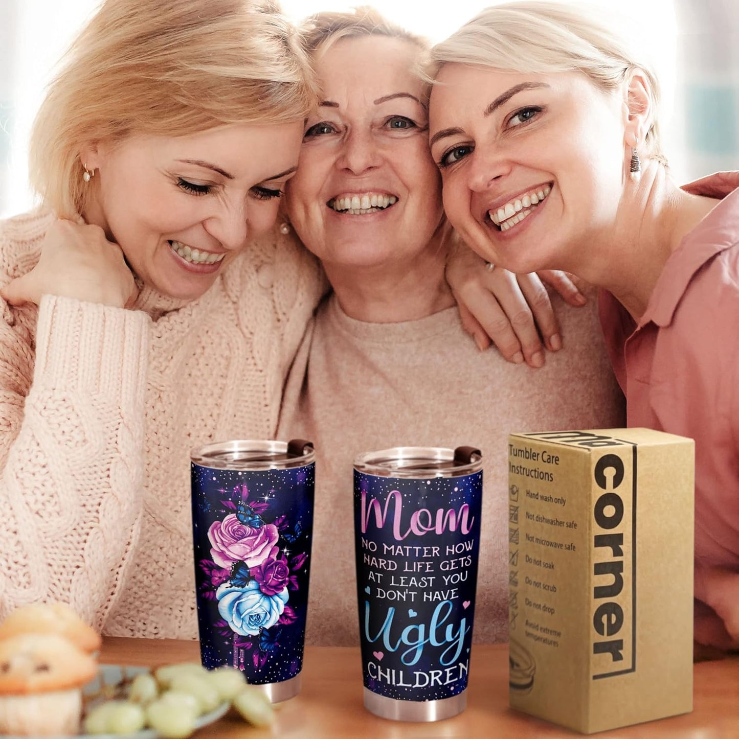Macorner Mothers Day Gifts for Mom - Stainless Steel Tumbler 20oz For Women - Birthday for Wife Grandma Nana From Daughter Son Kid