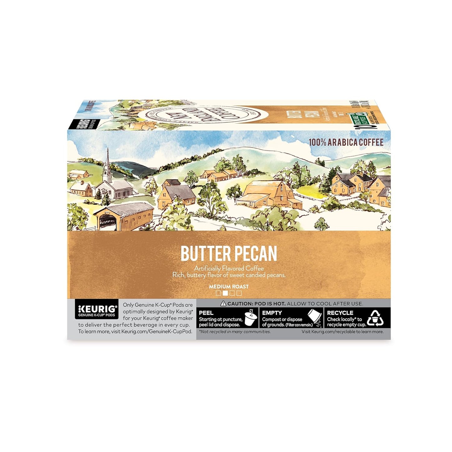 New England Coffee Butter Pecan Medium Roast Single Serve Pods, 10ct Box (Pack of 1)