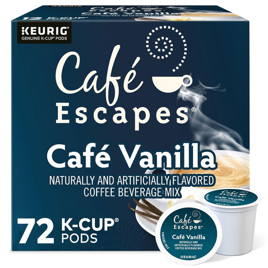 Cafe Escapes Cafe Vanilla Keurig Single-Serve K-Cup Pods, 72 Count