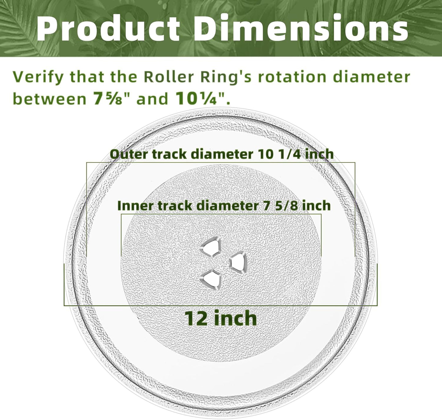 12" Whirlpool Microwave Glass Plate Replacement W11367904 W11291538 W10337247 W11443145, Compatible with Whirlpool Microwave Glass Turntable Plate WMH31017 WML55011 Whirlpool 12 Inch Microwave Plate