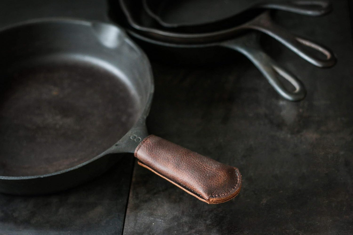 Leather Cast Iron Pan Handle Cover (Standard 4.5")