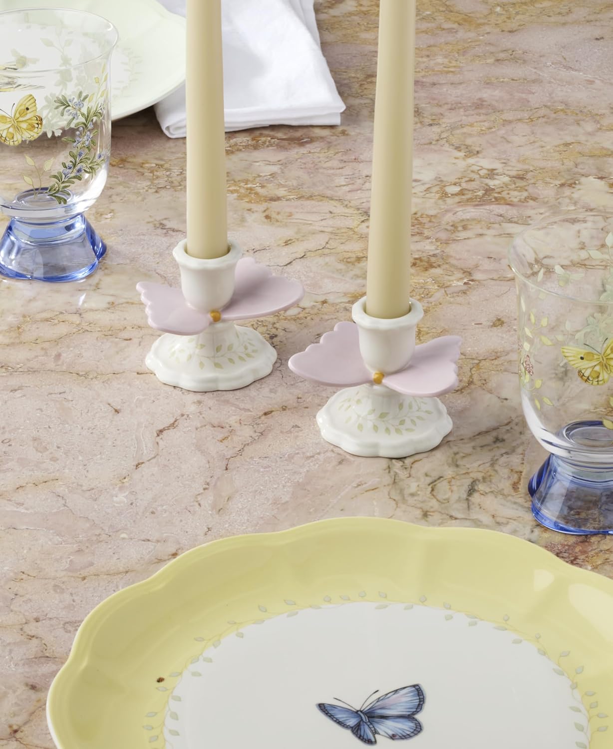 Lenox 897910 Butterfly Meadow Candlestick Holders, Set of 2