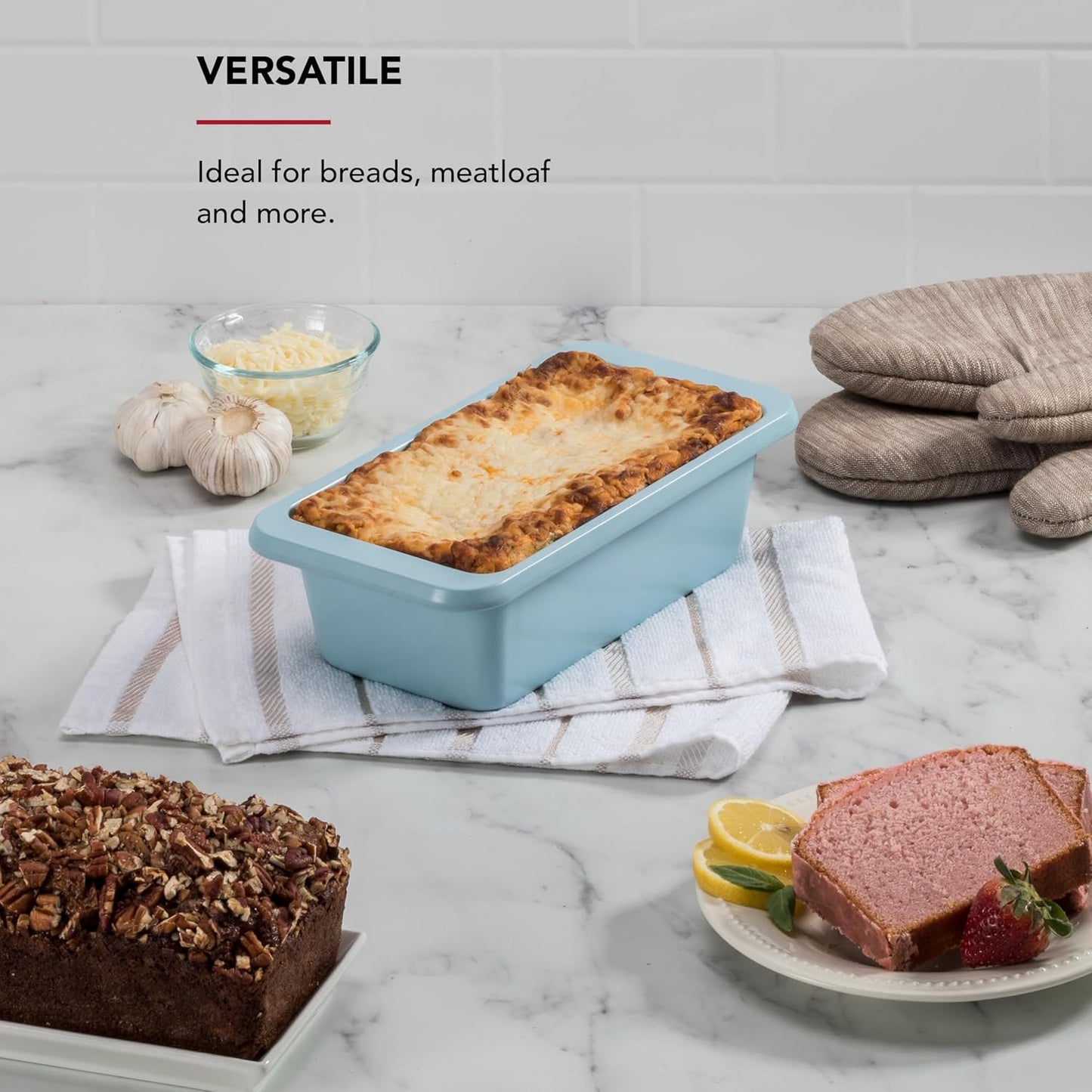 KitchenAid 9x5in Nonstick Aluminized Steel Loaf Pan, Mineral Water