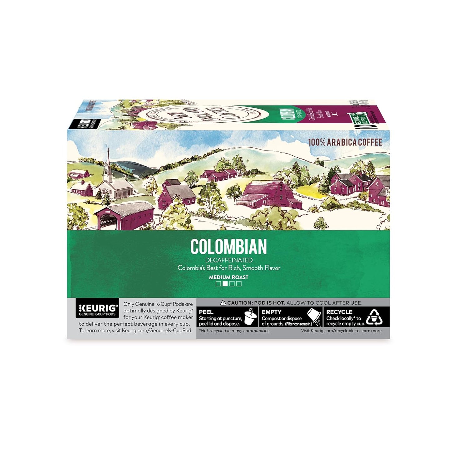 New England Coffee Colombian Decaffeinated Medium Roast Single Serve Pods, 10ct Box (Pack of 1)