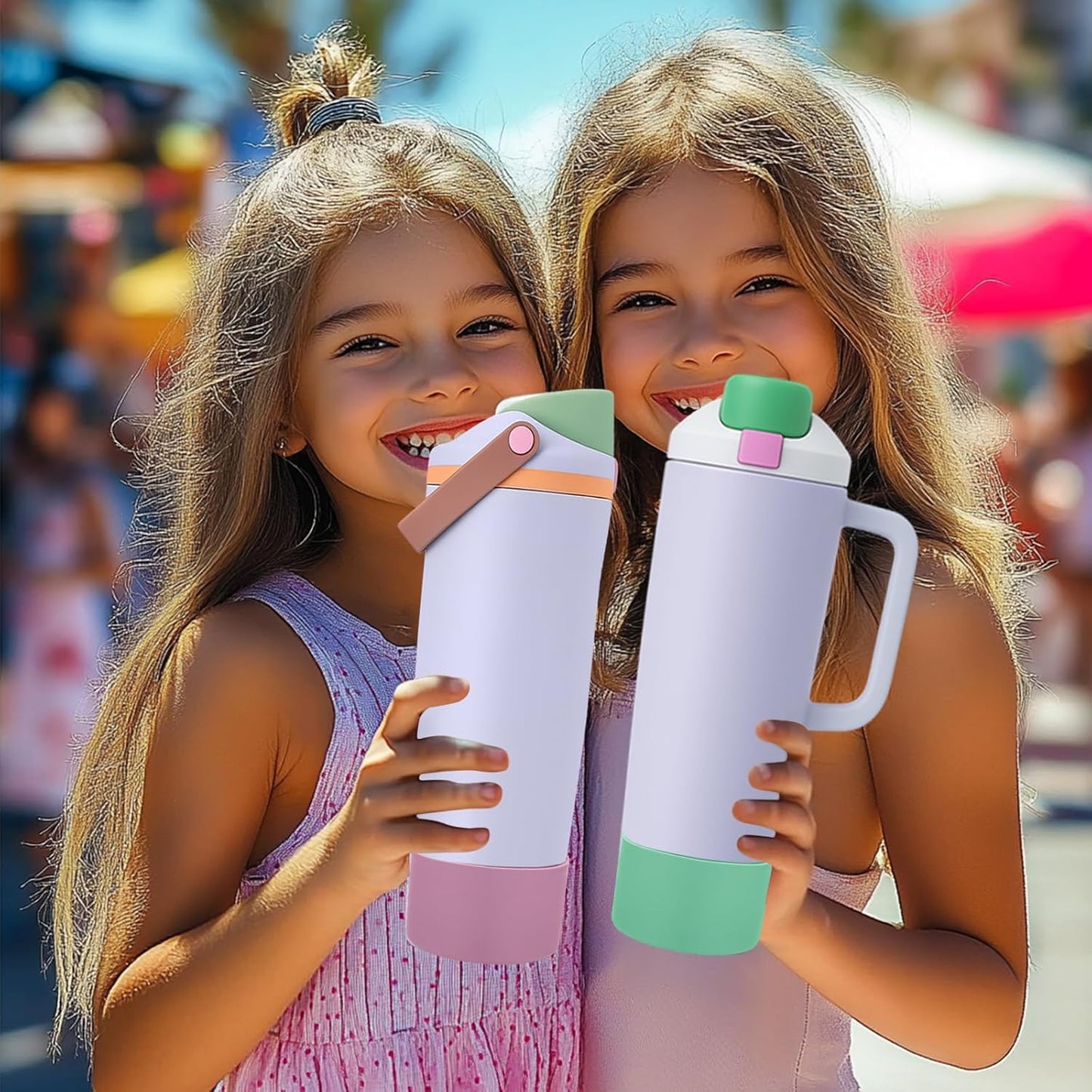 Mity rain 2PCS Protective Silicone Boots for Owala 30oz & 40oz FreeSip Sway Bottles & Tumblers - Accessories for owala, Enhances Stability & Prevents Scratches (Aubergine & Eucalyptus)