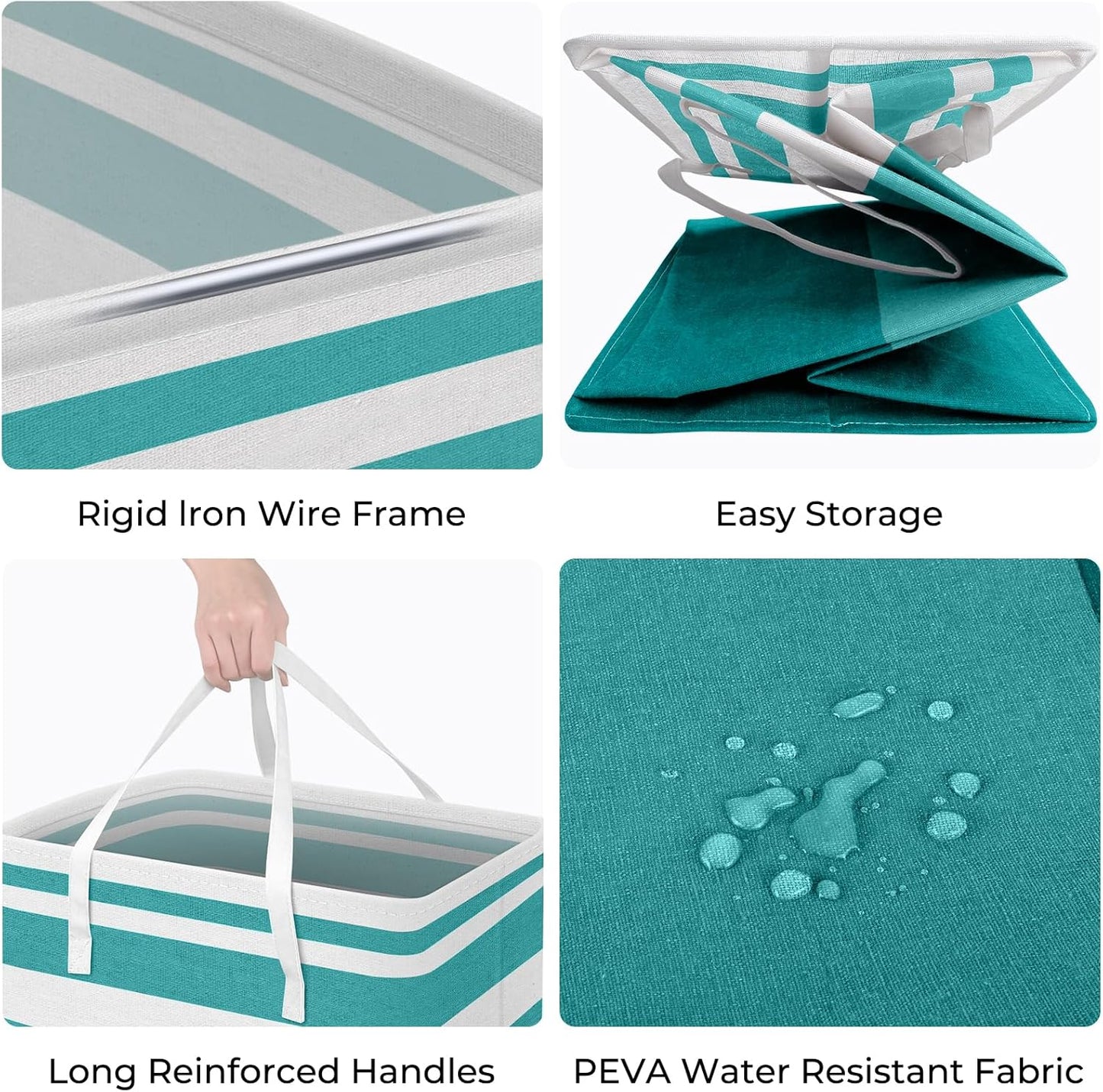 HomeHacks 2-Pack Large Laundry Basket, Waterproof, Freestanding Laundry Hamper, Collapsible Tall Clothes Hamper with Extended Handles for Clothes Toys in the Dorm and Family (Green, 88L)