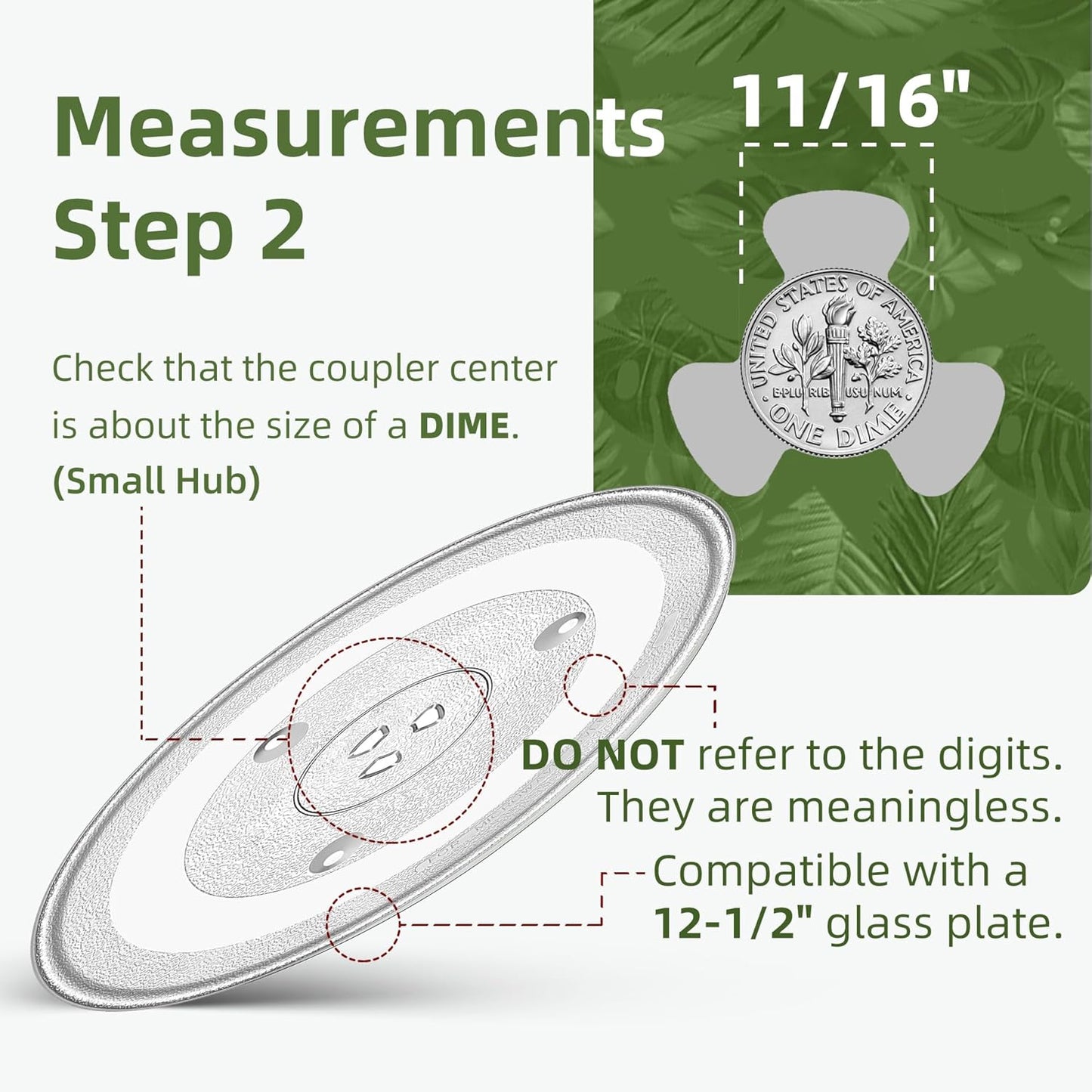 12.5" Microwave Turntable Compatible with Panasonic 12570000008334, 12 1/2 inch Replacement Microwave Glass Plate for Frigidaire 5304509437