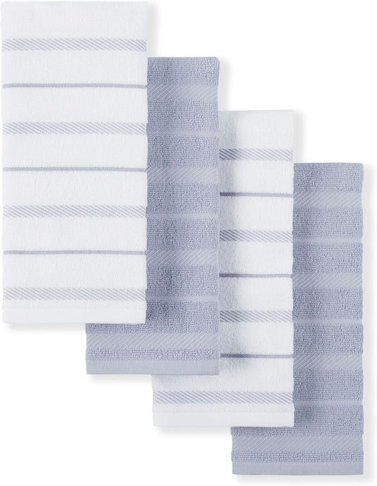 KitchenAid Albany Kitchen Towel 4-Pack Set, Lavender Cream/White, 16"x26"
