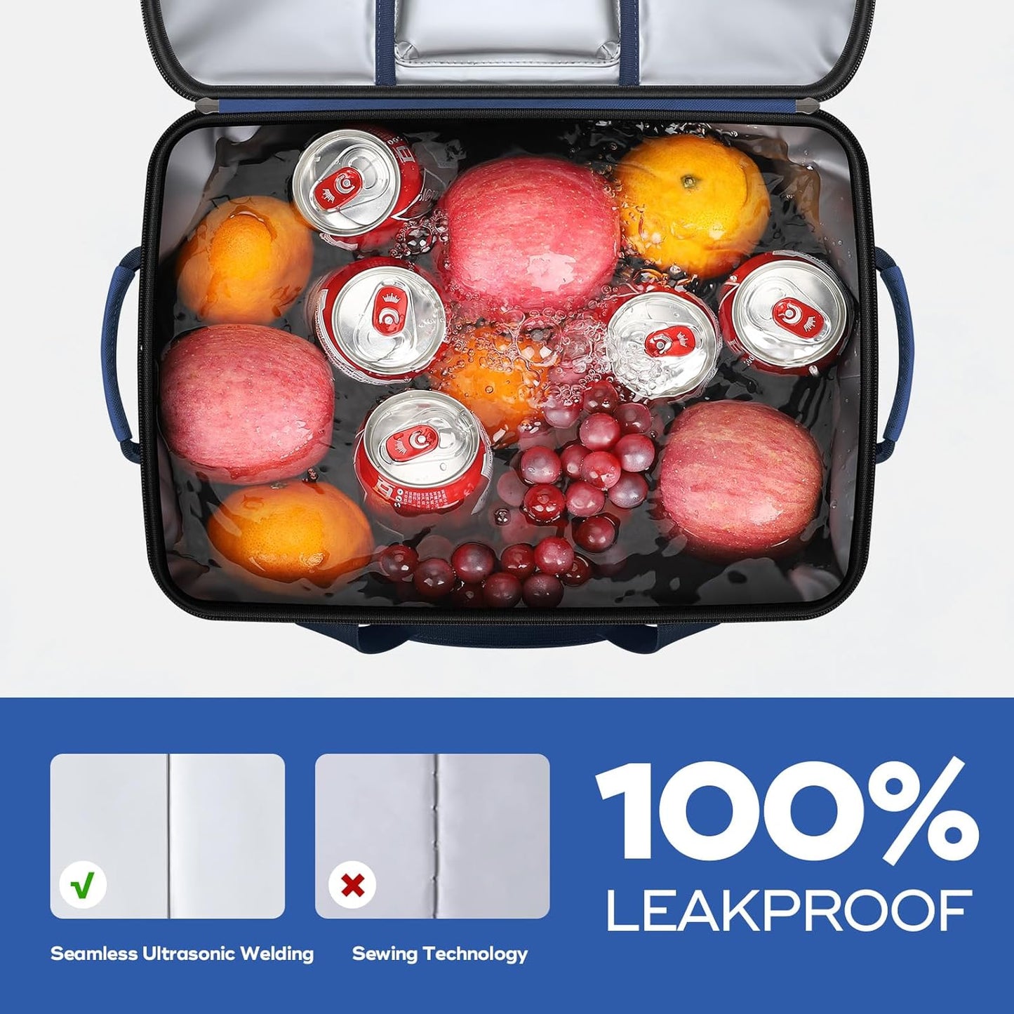 Maelstrom Collapsible Soft Cooler Bag, 24/30/60/75 Cans Beach Cooler, Ice Chest, Leakproof & Portable for Beach, Camping, Road Trips & Grocery Shopping