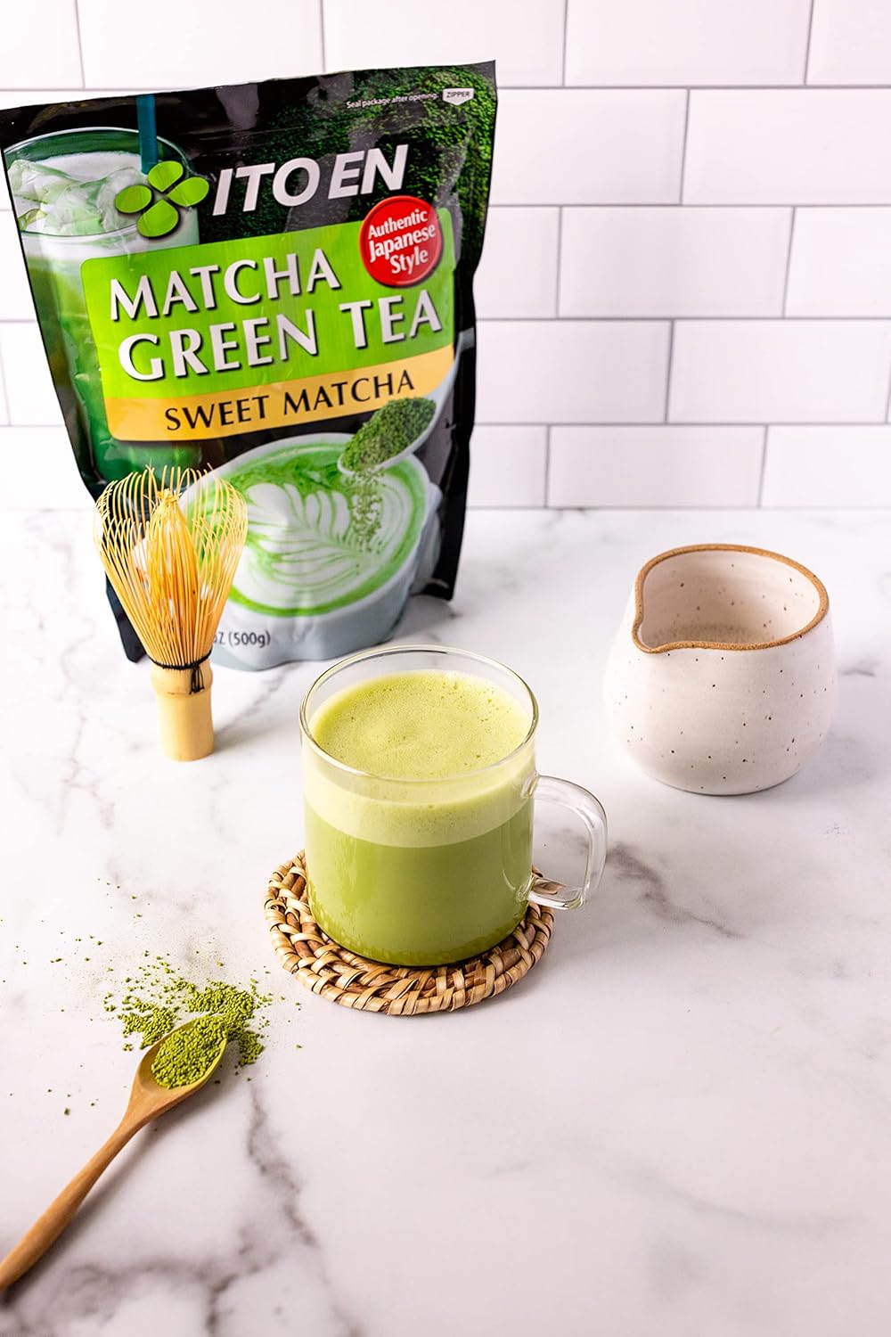 Ito En Matcha Green Tea, Sweet Powder, 17.5 Ounce (Pack of 1), Sweetened Green Tea Powder