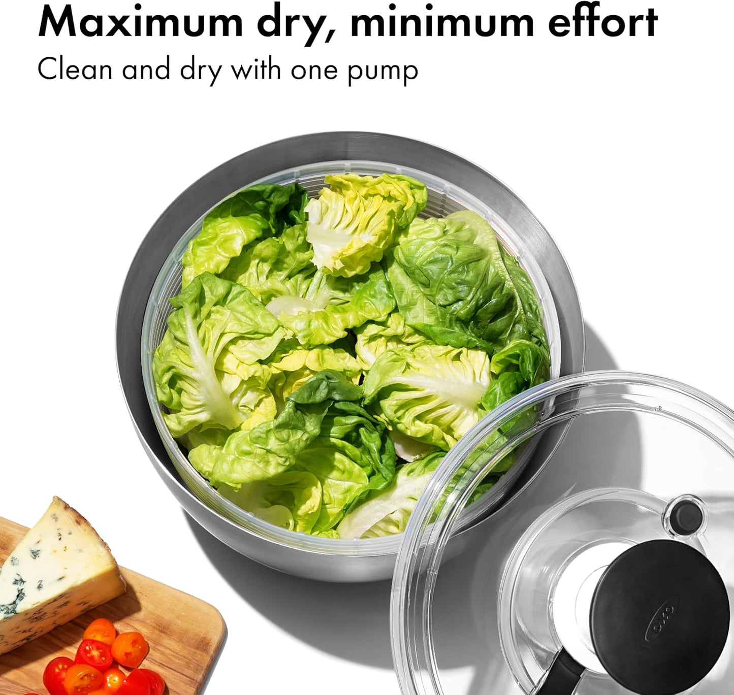 OXO Good Grips Stainless Steel Salad Spinner, 6.34 Qt.