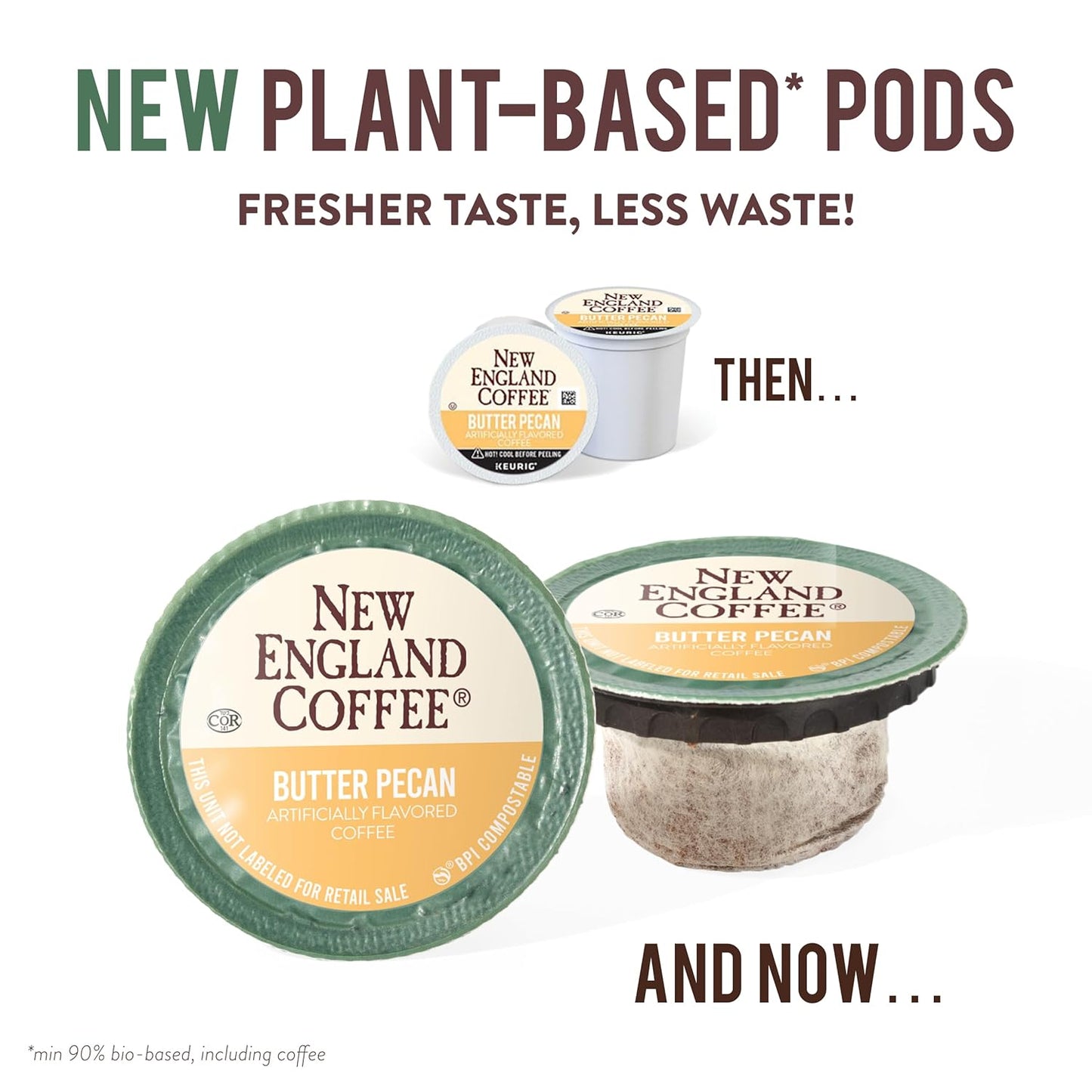 New England Coffee Butter Pecan Medium Roast Single Serve Pods, 12ct Box (Pack of 1)