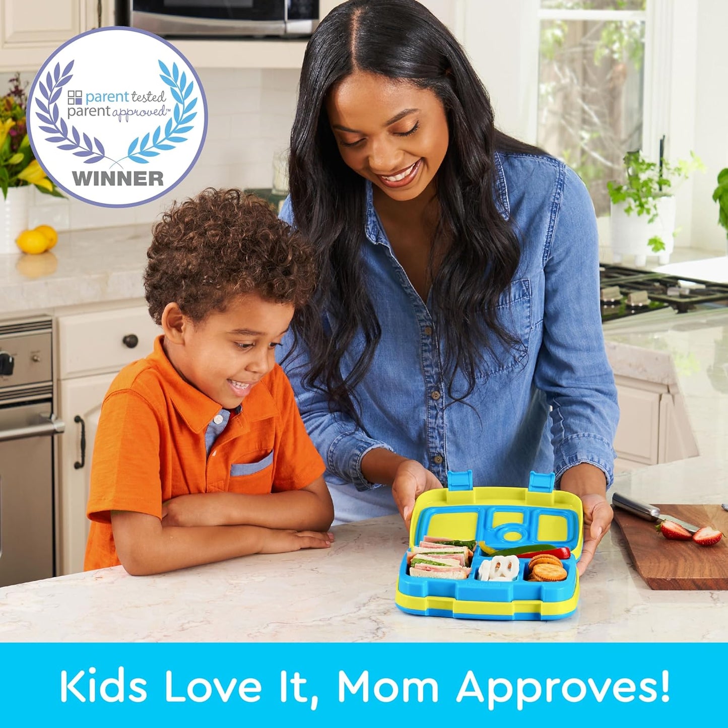 Bentgo Kids Bento-Style 5-Compartment Leak-Proof Lunch Box - Ideal Portion Sizes for Ages 3 to 7 - Durable, Drop-Proof, Dishwasher Safe, PFAS & BPA-Free & Made with Food-Safe Materials (Citrus Yellow)