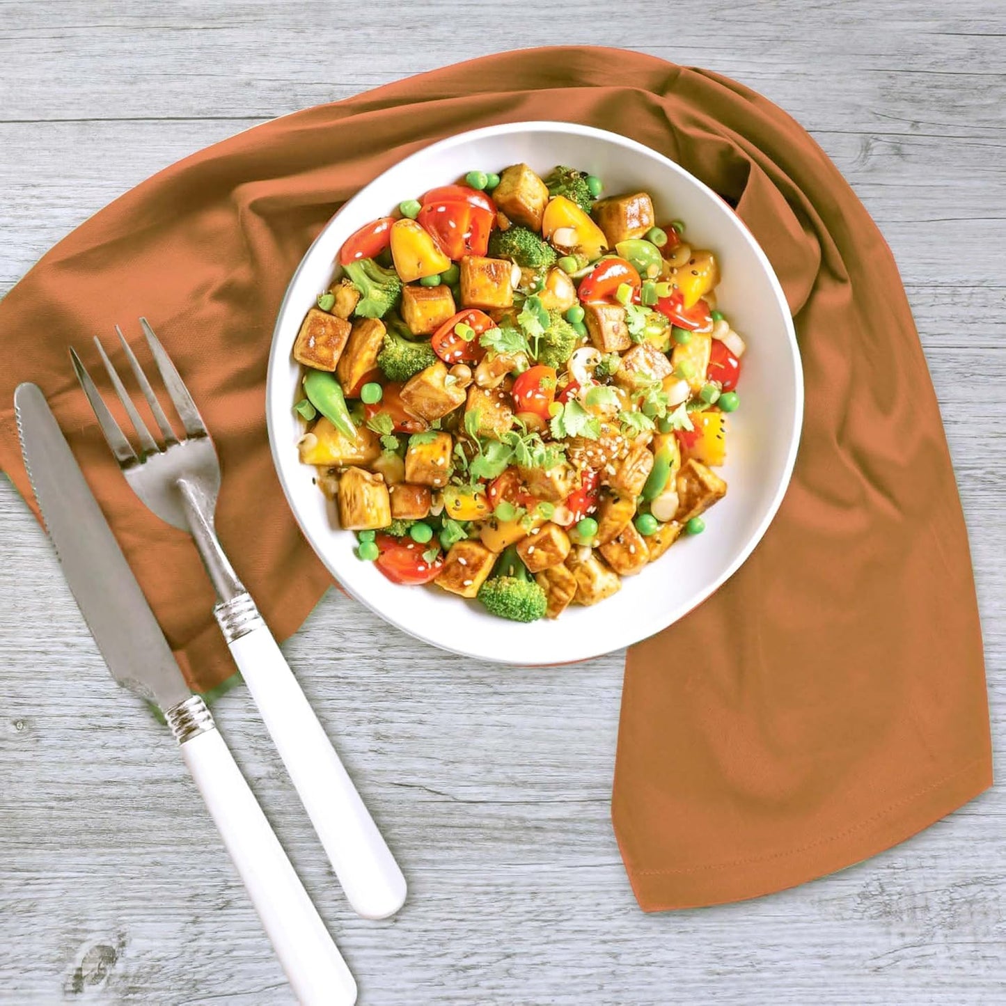 Urban Villa Kitchen Towels Solid Rust Towels Set of 6 20" X30” 100% Cotton Highly Absorbent Quick Drying Dish Cloths & Dish Towels Thanksgiving Fall Tea Towels with Hanging Loop Towels