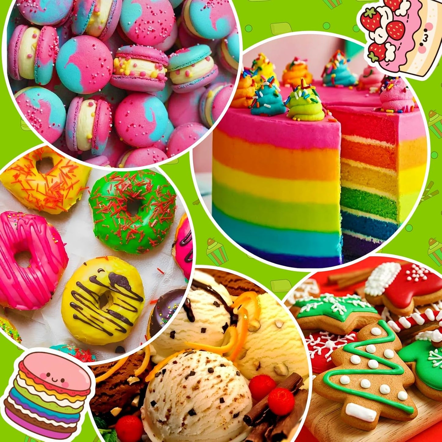 Gel Food Coloring - 20 Colors Gel Food Dye Set, Flavorless Vibrant Edible Concentrated Coloring for Christmas Baking, Cake, Cookie, Fondant, Icing, Macaron, Frosting - 0.45 Fl.Oz Bottles