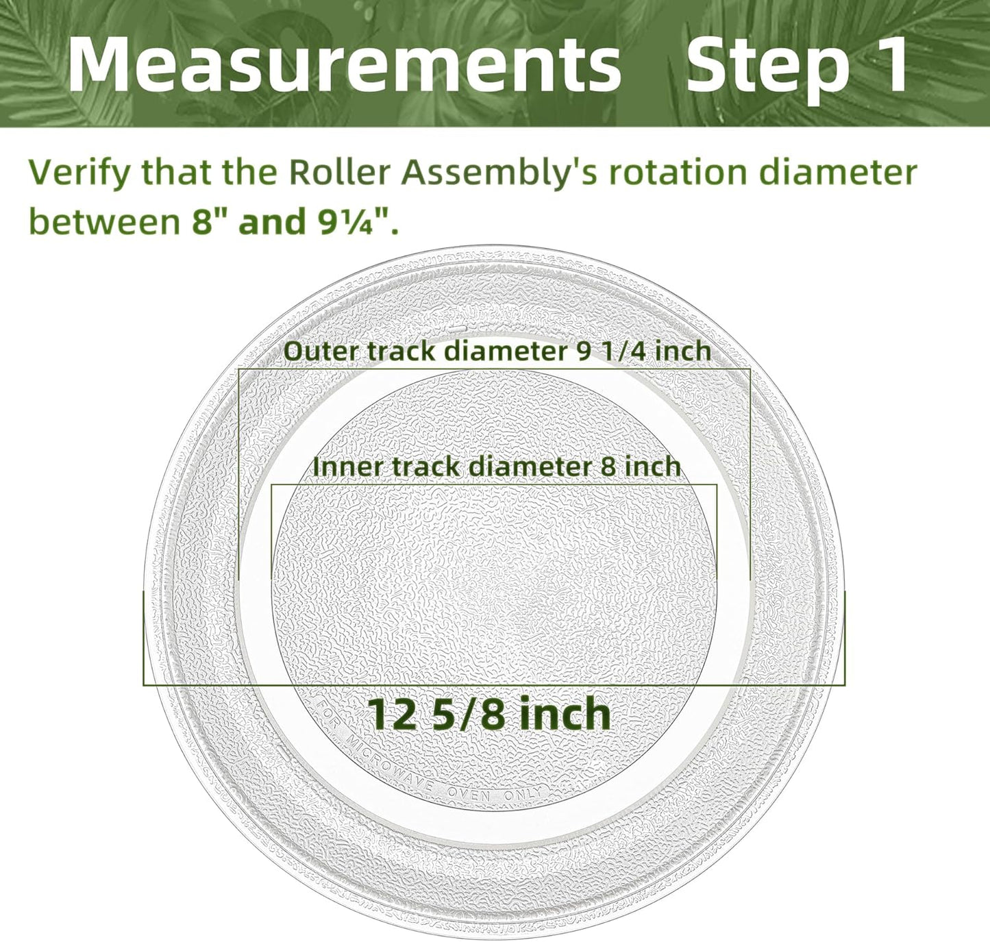 12.6" microwave turntable plate replacement KitchenAid Glass Plate Compatible with 12 5/8 inch WPW10267856 Whirlpool Microwave Glass Turntable