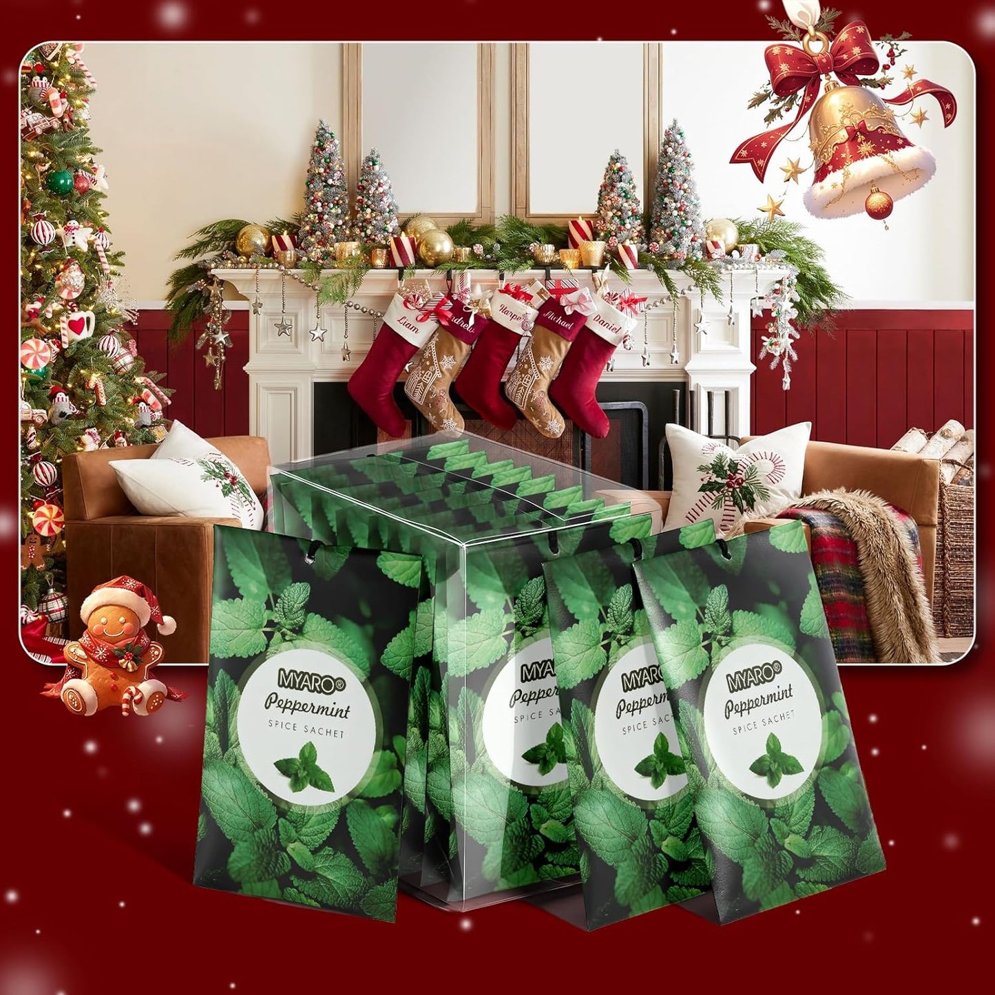 MYARO 12 Packs Peppermint Potpourri Bags Sachets for Drawer and Closet, Long-Lasting Drawer Car Air Fresheners Closet Odor Eliminating Home Fragrance