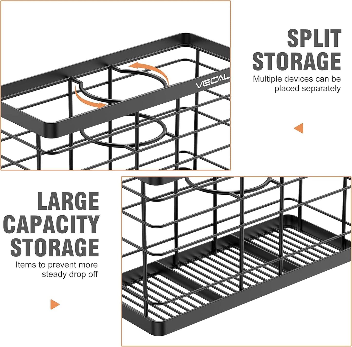 Hair Dryer Holder - Hair Tool Organizer Wall Mount/Adhesive Blow Dryer Holder/Curling iron holder Cabinet Door Bathroom Organizer for Hair Dryer, Curling Wands, Hair Straighteners Black