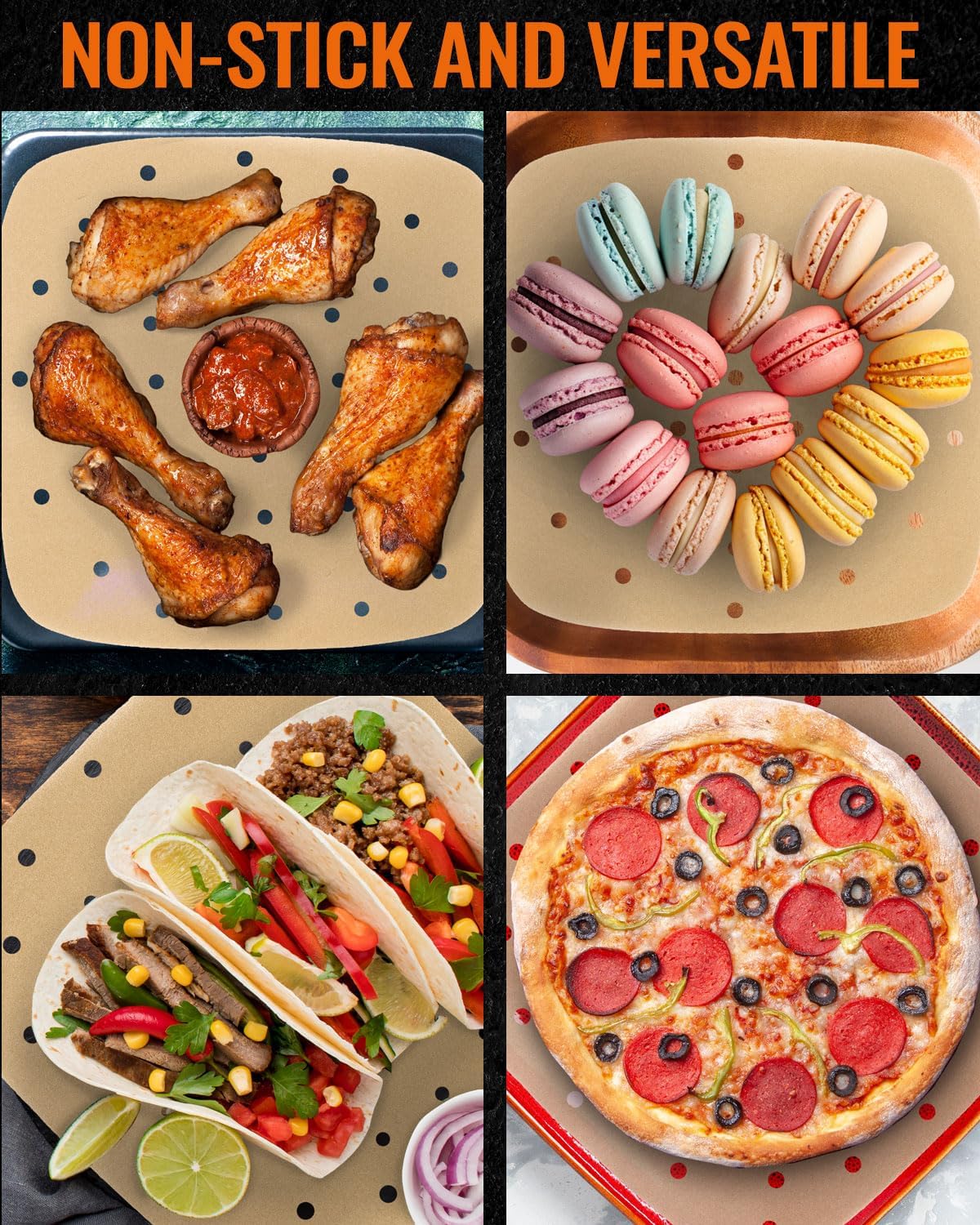 Air Fryer Unbleached Parchment Paper Sheets for Ninja Combi All-in-One Multicooker 14-in-1 SFP701 Airfryer Oven and Slow Cooker, Perforated Liners 100pcs Pre-Cut Square Accessories, Basket Protectors