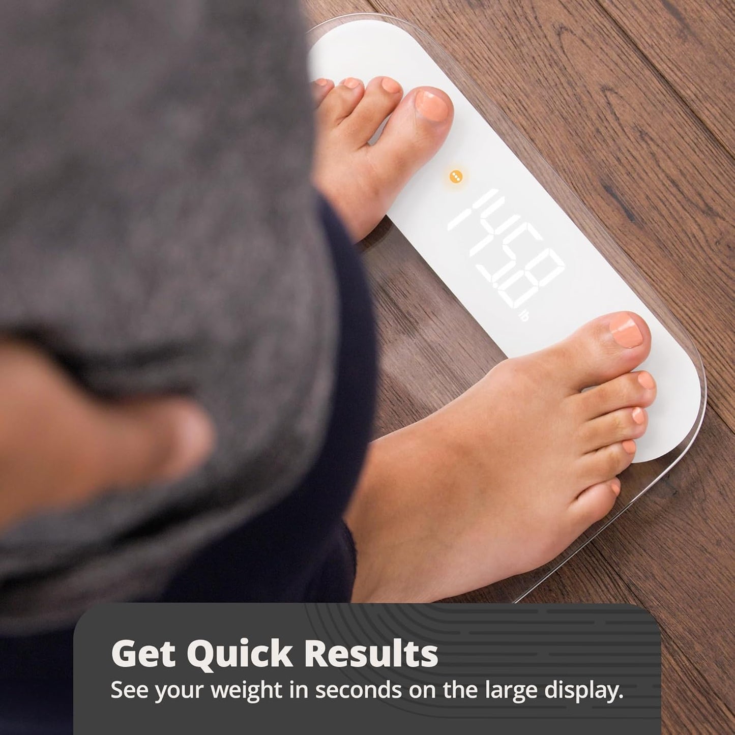 Greater Goods Digital AccuCheck Bathroom Scale for Body Weight, Capacity up to 400 lbs, Batteries Included, Clear