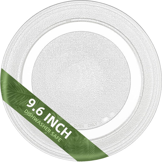 9.6" Microwave Turntable Plate Compatible with GE WB49X10134, 9 5/8 inch Replacement Microwave Glass Plate for LG 3390W1A035A 3390W1A035C and WPW10315165 Whirlpool Microwave Glass Tray