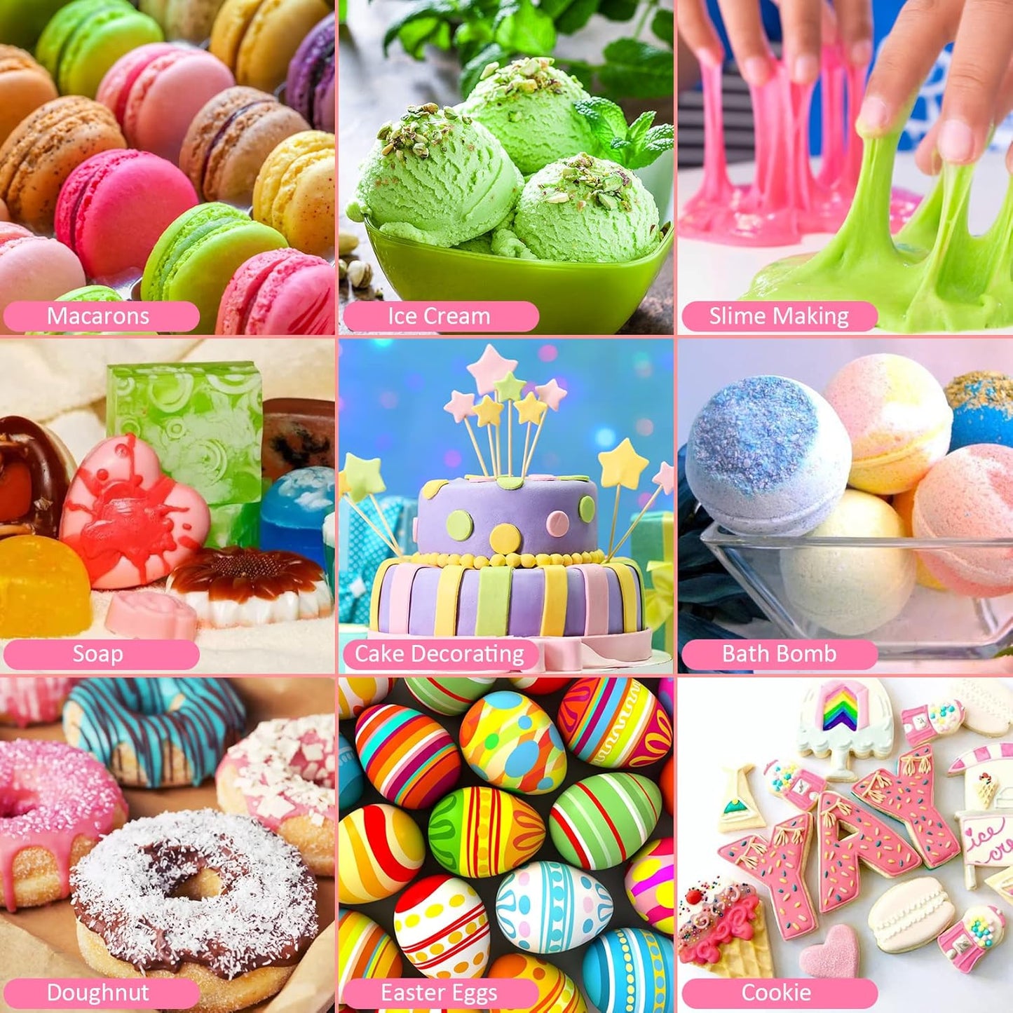 Gel Food Coloring Set - 21 Colors Tasteless Gel Based Food Color Dye, Vibrant Edible Icing Color for Cake Cookie Decorating, Christmas Baking, Fondant, Frosting, Easter Eggs, with Gloves (6g/Bottle) - Vegan