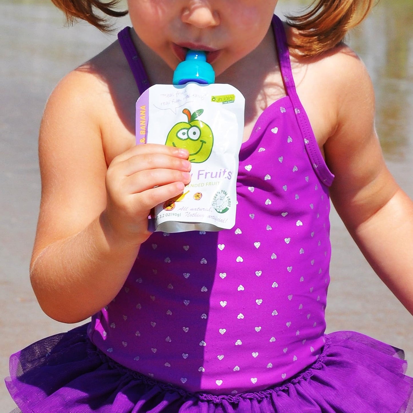 ChooMee SoftSip Food Pouch Tops | Orange Aqua + Purple Travel case | Prevent Spills and Protect Childs Mouth