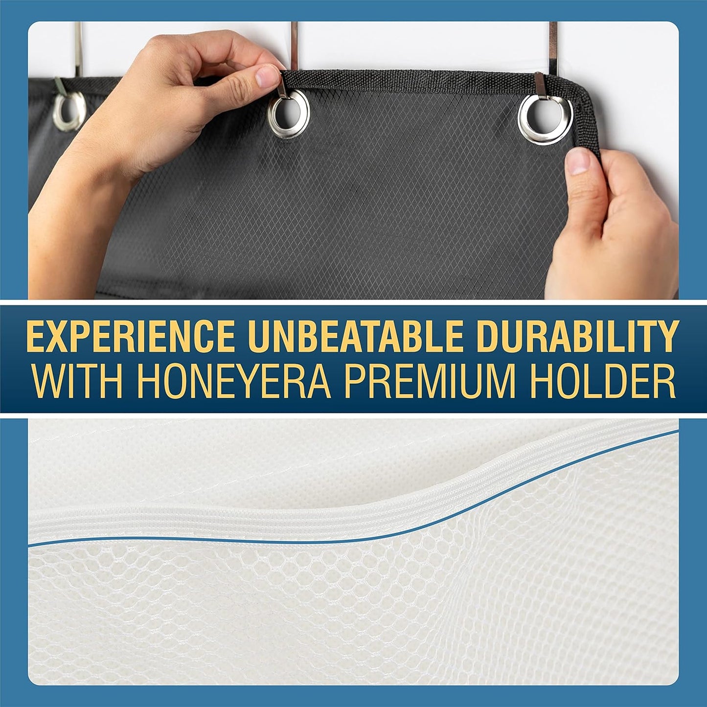 Honeyera The Original Stuffed Animal Storage (Patented) - Over Door Organizer for Stuffies, Toy Plush/Hammock Baby Hanging Storage Net Big Girls Toddler Large Bag Animals (Black)